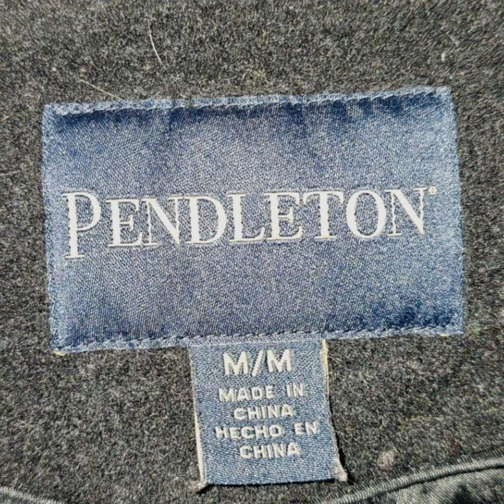 Pendleton Womens Brown Plaid Wool Blend Zip Front Walker Coat Jacket Size M
